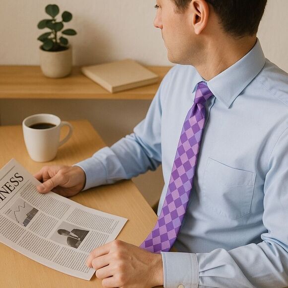 Donald J Trump Purple Silk Neck Tie – Elegant and Luxurious - Picture 4 of 9